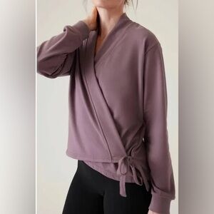 Athleta Retroterry Wrap Sweatshirt in Dusty Plum Sz XS